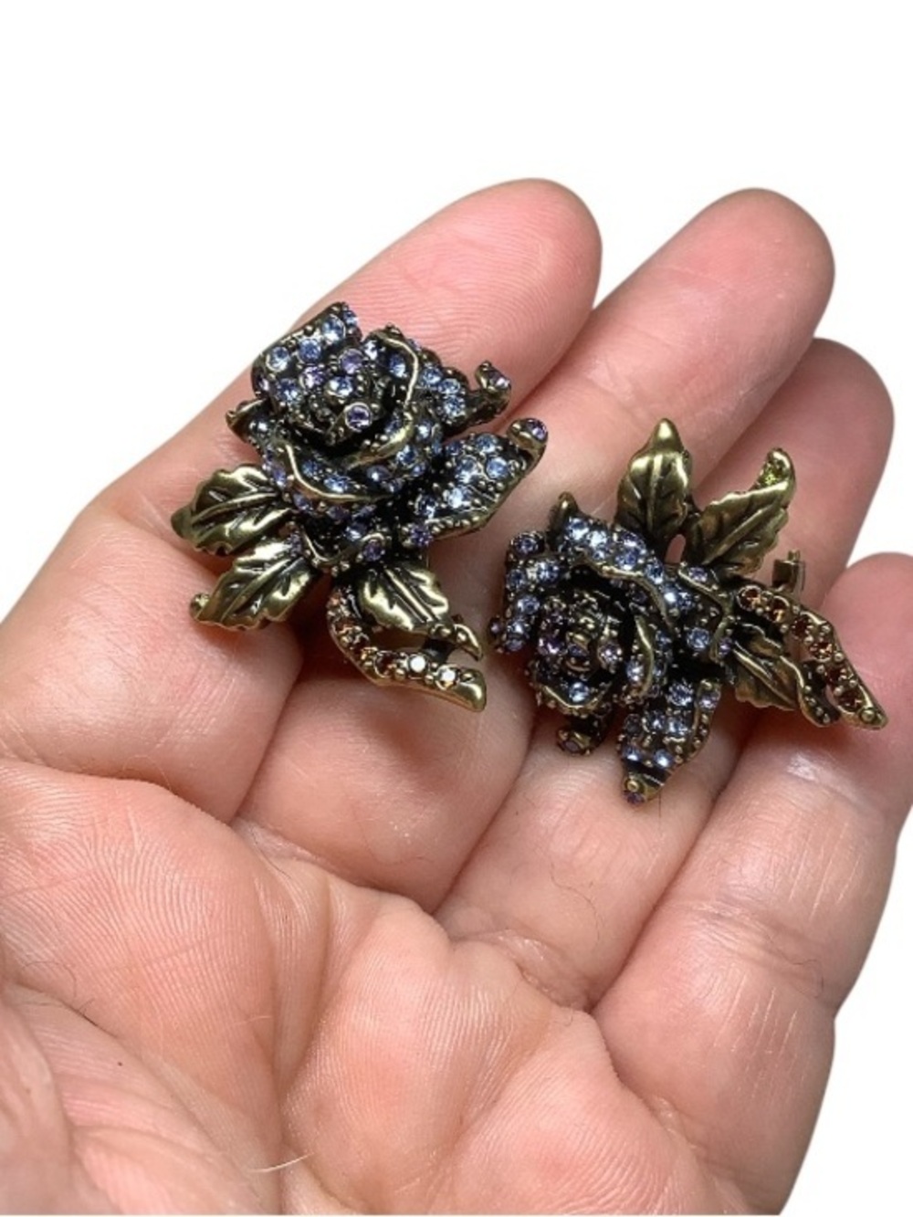 Heidi Daus Swarovski crystal floral earrings